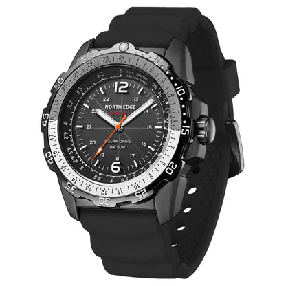 NORTH EDGE EVOQUE2 Outdoor Waterproof Solar Charging Sports Watch(Black) - Sport Watches by NORTH EDGE | Online Shopping South Africa | PMC Jewellery