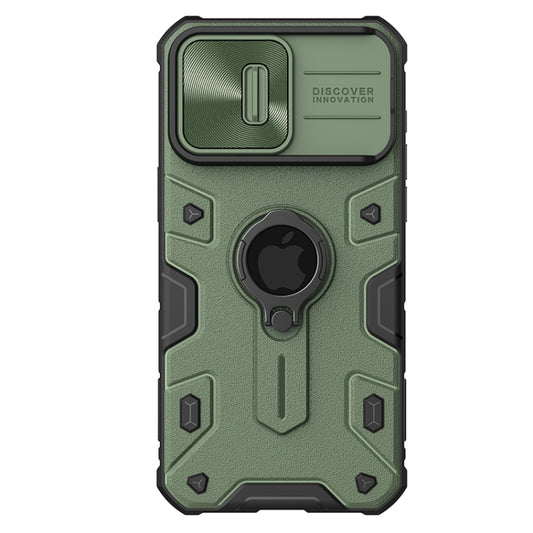 For iPhone 15 Pro NILLKIN Shockproof CamShield Armor Protective Case with Invisible Ring Holder(Green) - iPhone 15 Pro Cases by NILLKIN | Online Shopping South Africa | PMC Jewellery