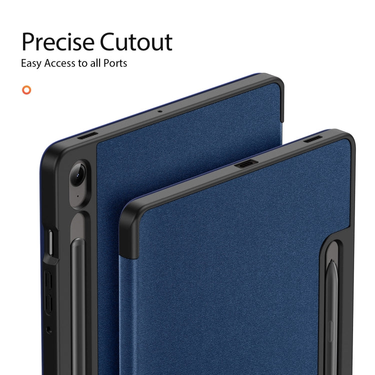 For Samsung Galaxy Tab S9 FE DUX DUCIS Domo Series Magnetic Flip Leather Tablet Case(Blue) - Galaxy Tab S9 FE by DUX DUCIS | Online Shopping South Africa | PMC Jewellery | Buy Now Pay Later Mobicred