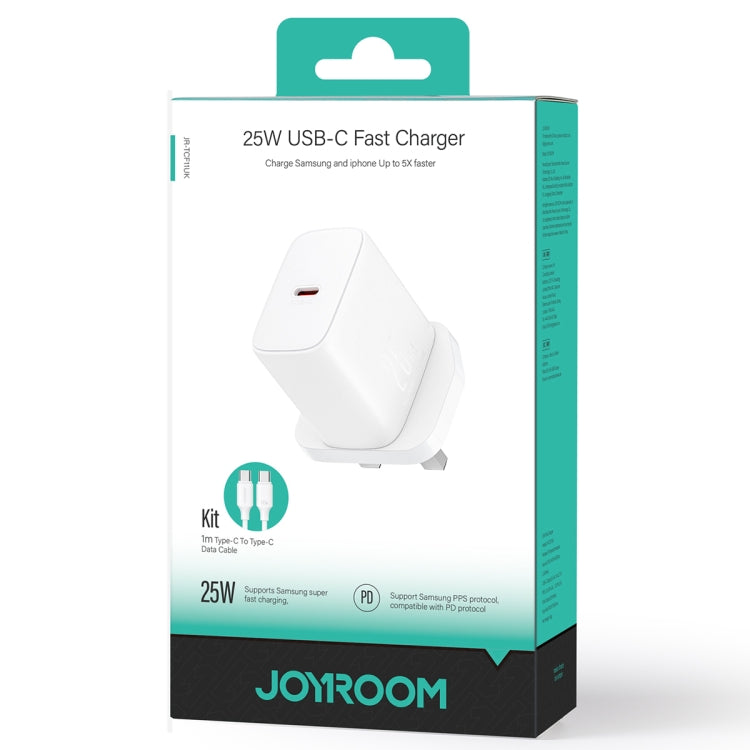 JOYROOM JR-TCF11 25W USB-C / Type-C Port Fast Charger with Cable Set, UK Plug(White) - USB Charger by JOYROOM | Online Shopping South Africa | PMC Jewellery