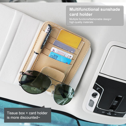 Car Litchi Texture Hanging Tissue Box Sun Visor Card Storage Clip(Black) - Sunglasses & Glasses Clips by PMC Jewellery | Online Shopping South Africa | PMC Jewellery