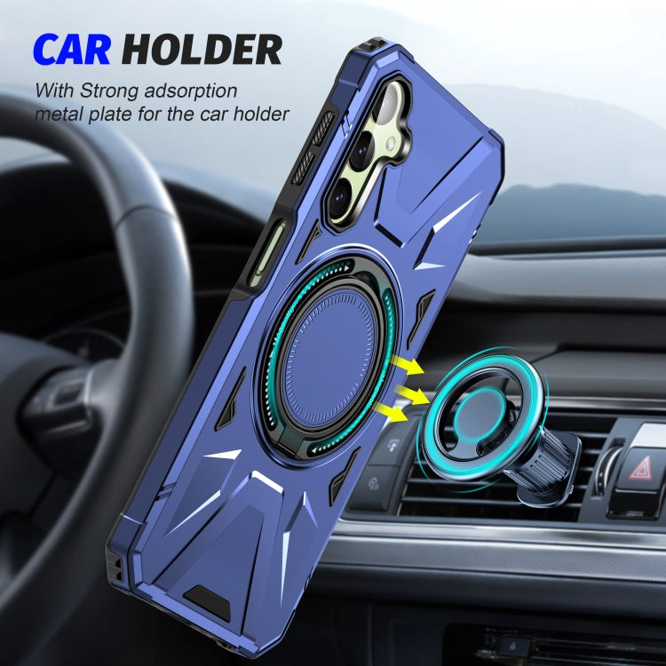 For Samsung Galaxy A24 5G MagSafe Magnetic Shockproof Phone Case with Ring Holder(Navy Blue) - Galaxy Phone Cases by PMC Jewellery | Online Shopping South Africa | PMC Jewellery