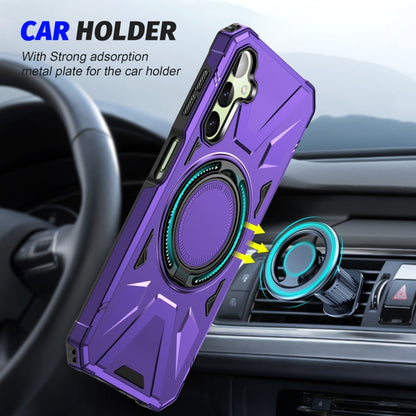 For Samsung Galaxy A24 5G MagSafe Magnetic Shockproof Phone Case with Ring Holder(Purple) - Galaxy Phone Cases by PMC Jewellery | Online Shopping South Africa | PMC Jewellery