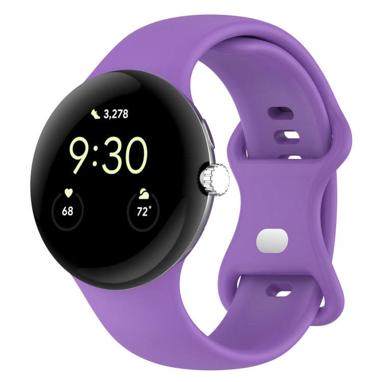 For Google Pixel Watch 2 Solid Color Silicone Watch Band, Size:S Size(Purple) - Watch Bands by PMC Jewellery | Online Shopping South Africa | PMC Jewellery