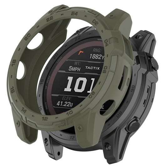 For Garmin Tactix 7 Amoled Armor Hollow TPU Watch Protective Case(Green) - Watch Cases by PMC Jewellery | Online Shopping South Africa | PMC Jewellery