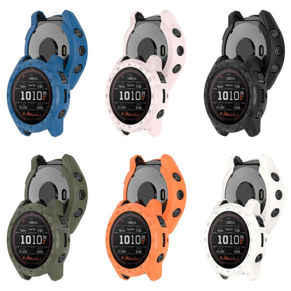 For Garmin Tactix 7 Amoled Armor Hollow TPU Watch Protective Case(Orange) - Watch Cases by PMC Jewellery | Online Shopping South Africa | PMC Jewellery