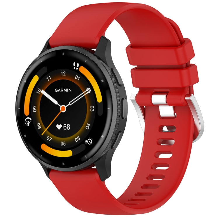 For Garmin Venu 3 Liquid Glossy Silver Buckle Silicone Watch Band(Red) - Watch Bands by PMC Jewellery | Online Shopping South Africa | PMC Jewellery