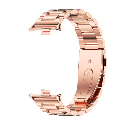 For Xiaomi Mi Band 8 Pro Mijobs Three-Bead Stainless Steel Watch Band(Rose Gold) - Watch Bands by MIJOBS | Online Shopping South Africa | PMC Jewellery