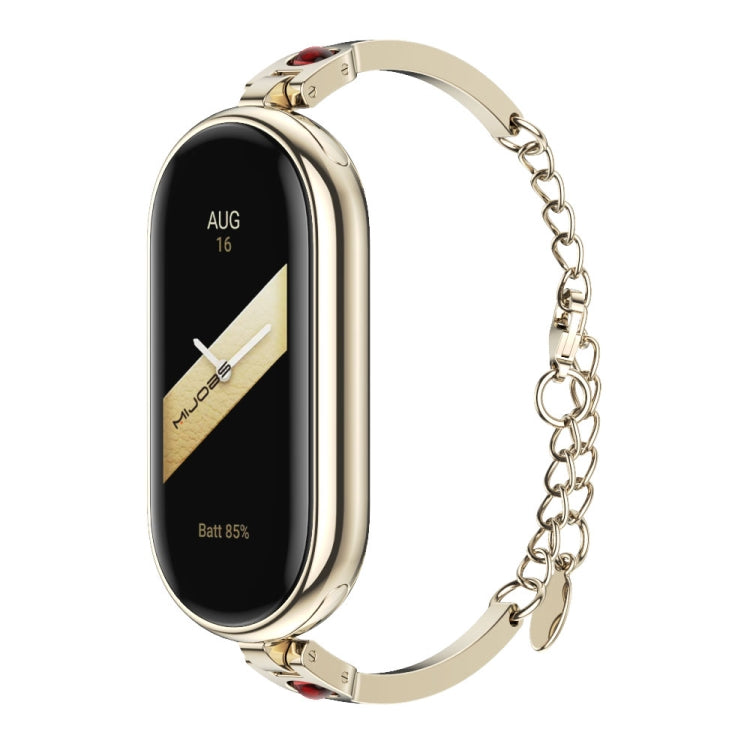 For Xiaomi Mi Band 8 Mijobs Ruyi Beauty Bracelet Watch Band(Light Gold Red) - Watch Bands by MIJOBS | Online Shopping South Africa | PMC Jewellery