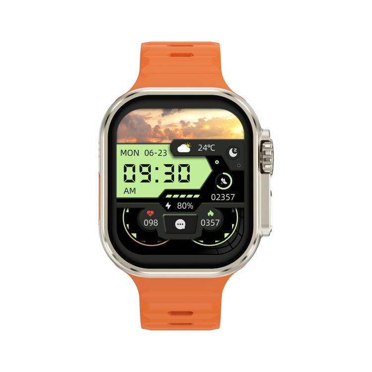iW9 Ultra 2.04 inch Screen Smart Call Watch, BT Call / Heart Rate / Blood Pressure / Blood Oxygen(Orange Gold) - Smart Wristbands by PMC Jewellery | Online Shopping South Africa | PMC Jewellery