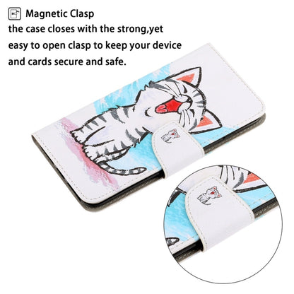 For Xiaomi Redmi 9A 3D Colored Drawing Horizontal Flip PU Leather Case with Holder & Card Slots & Wallet(Red Mouth Cat) - Xiaomi Cases by PMC Jewellery | Online Shopping South Africa | PMC Jewellery