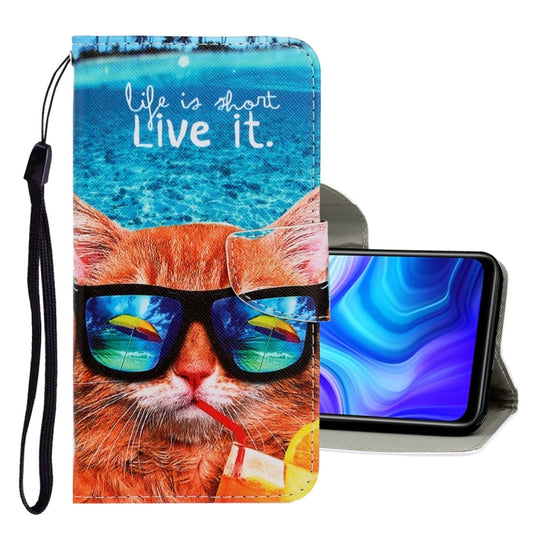 For Xiaomi Redmi 9A 3D Colored Drawing Horizontal Flip PU Leather Case with Holder & Card Slots & Wallet(Underwater Cat) - Xiaomi Cases by PMC Jewellery | Online Shopping South Africa | PMC Jewellery