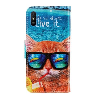 For Xiaomi Redmi 9A 3D Colored Drawing Horizontal Flip PU Leather Case with Holder & Card Slots & Wallet(Underwater Cat) - Xiaomi Cases by PMC Jewellery | Online Shopping South Africa | PMC Jewellery