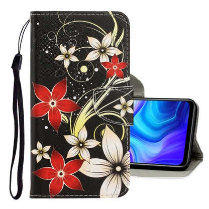 For Xiaomi Redmi 9A 3D Colored Drawing Horizontal Flip PU Leather Case with Holder & Card Slots & Wallet(Red Flower) - Xiaomi Cases by PMC Jewellery | Online Shopping South Africa | PMC Jewellery