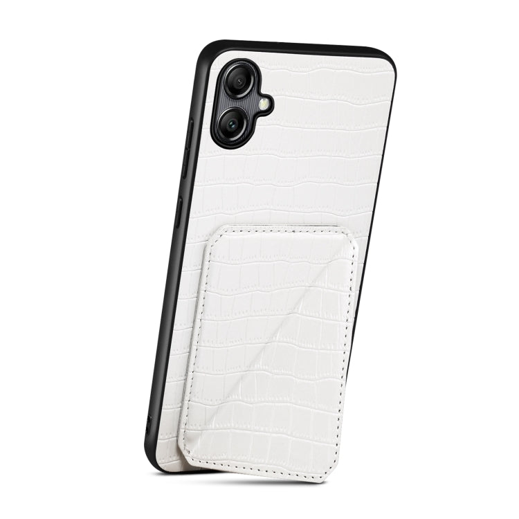 For Samsung Galaxy A32 5G Denior Imitation Crocodile Leather Back Phone Case with Holder(White) - Galaxy Phone Cases by Denior | Online Shopping South Africa | PMC Jewellery