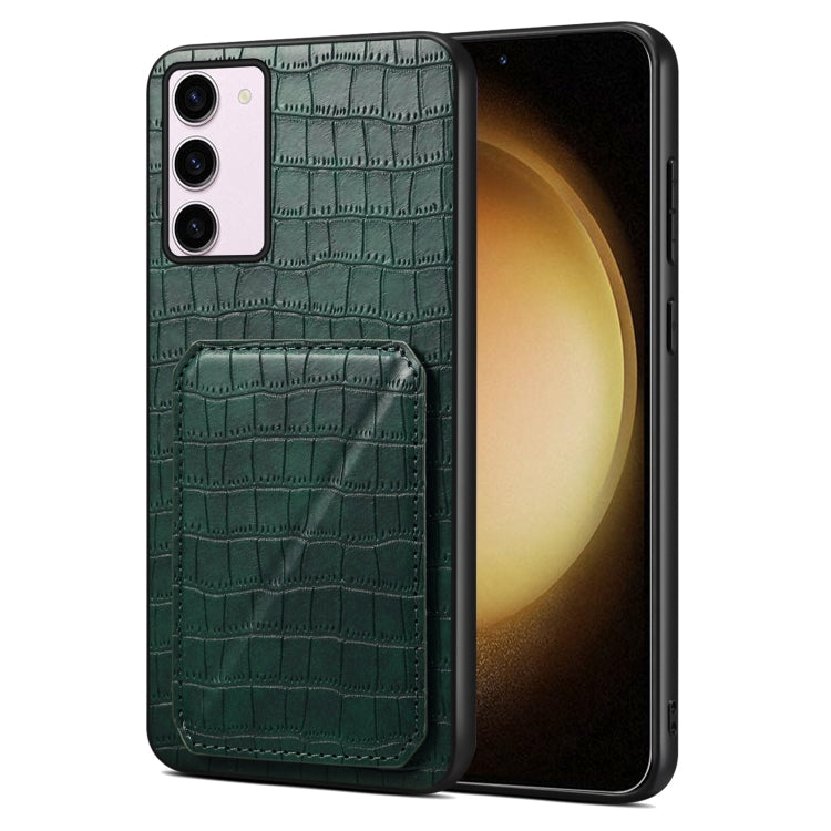 For Samsung Galaxy S23+ 5G Denior Imitation Crocodile Leather Back Phone Case with Holder(Green) - Galaxy S23+ 5G Cases by Denior | Online Shopping South Africa | PMC Jewellery