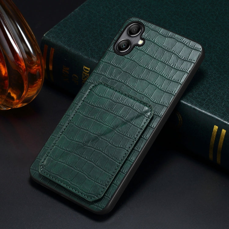 For Samsung Galaxy S23+ 5G Denior Imitation Crocodile Leather Back Phone Case with Holder(Green) - Galaxy S23+ 5G Cases by Denior | Online Shopping South Africa | PMC Jewellery