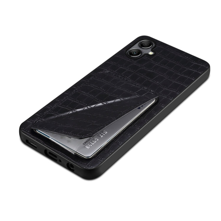 For Samsung Galaxy S23 Ultra 5G Denior Imitation Crocodile Leather Back Phone Case with Holder(Black) - Galaxy S23 Ultra 5G Cases by Denior | Online Shopping South Africa | PMC Jewellery