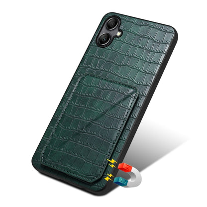 For Samsung Galaxy S24 5G Denior Imitation Crocodile Leather Back Phone Case with Holder(Green) - Galaxy S24 5G Cases by Denior | Online Shopping South Africa | PMC Jewellery