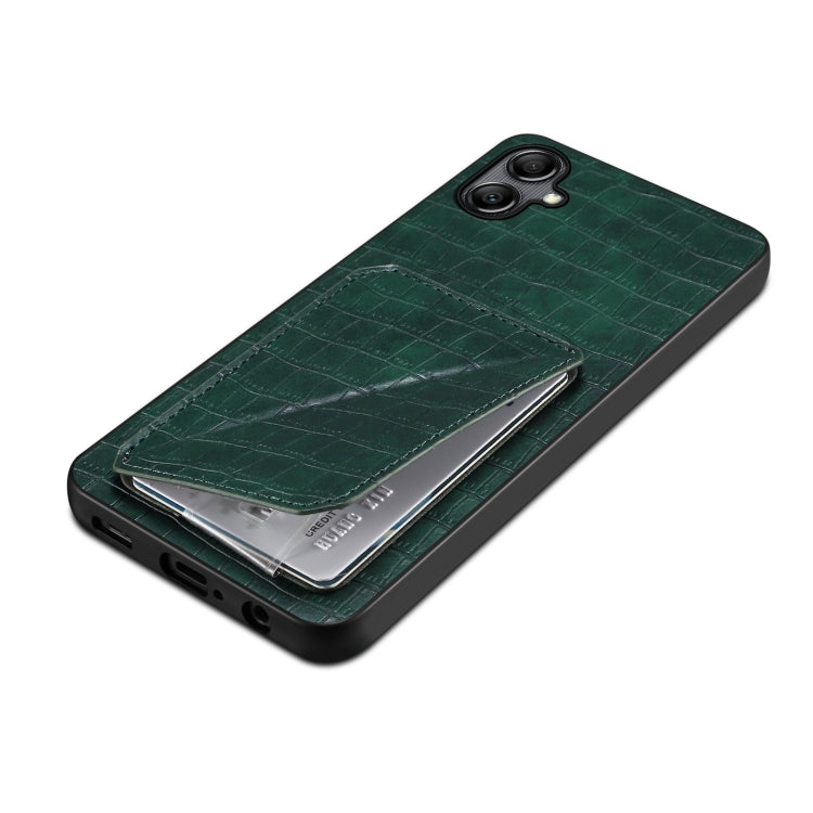 For Samsung Galaxy S24+ 5G Denior Imitation Crocodile Leather Back Phone Case with Holder(Green) - Galaxy S24+ 5G Cases by Denior | Online Shopping South Africa | PMC Jewellery