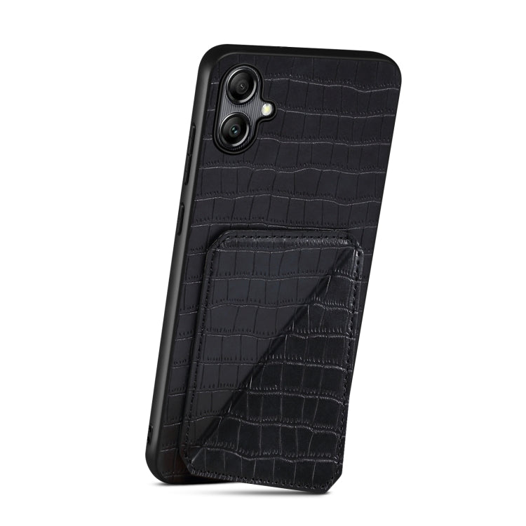 For Samsung Galaxy S24 Ultra 5G Denior Imitation Crocodile Leather Back Phone Case with Holder(Black) - Galaxy S24 Ultra 5G Cases by Denior | Online Shopping South Africa | PMC Jewellery