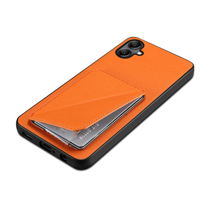 For Samsung Galaxy S23+ 5G Denior Imitation Calf Leather Back Phone Case with Holder(Orange) - Galaxy S23+ 5G Cases by Denior | Online Shopping South Africa | PMC Jewellery