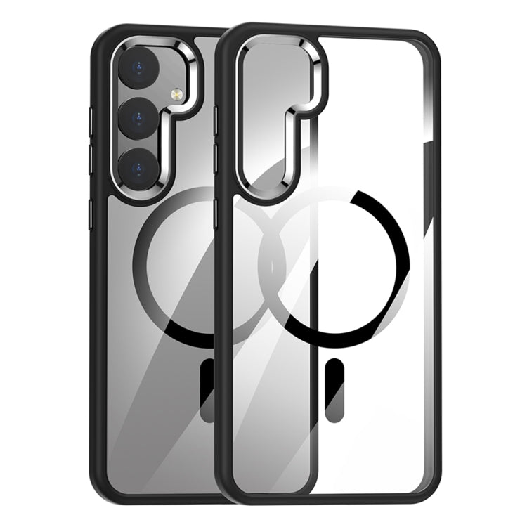 For Samsung Galaxy S24 5G MagSafe Anti-fingerprint Highly Transparent PC Phone Case(Black) - Galaxy S24 5G Cases by PMC Jewellery | Online Shopping South Africa | PMC Jewellery