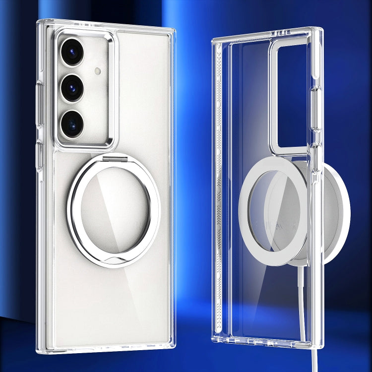 For Samsung Galaxy S24+ 5G Magnetic 360 Degree Rotating Holder Phone Case(White) - Galaxy S24+ 5G Cases by PMC Jewellery | Online Shopping South Africa | PMC Jewellery