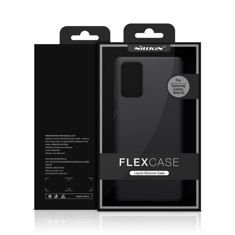 For Samsung Galaxy Note20 NILLKIN Flex Pure Series Solid Color Liquid Silicone Dropproof Protective Case(Black) - Galaxy Note20 Cases by NILLKIN | Online Shopping South Africa | PMC Jewellery