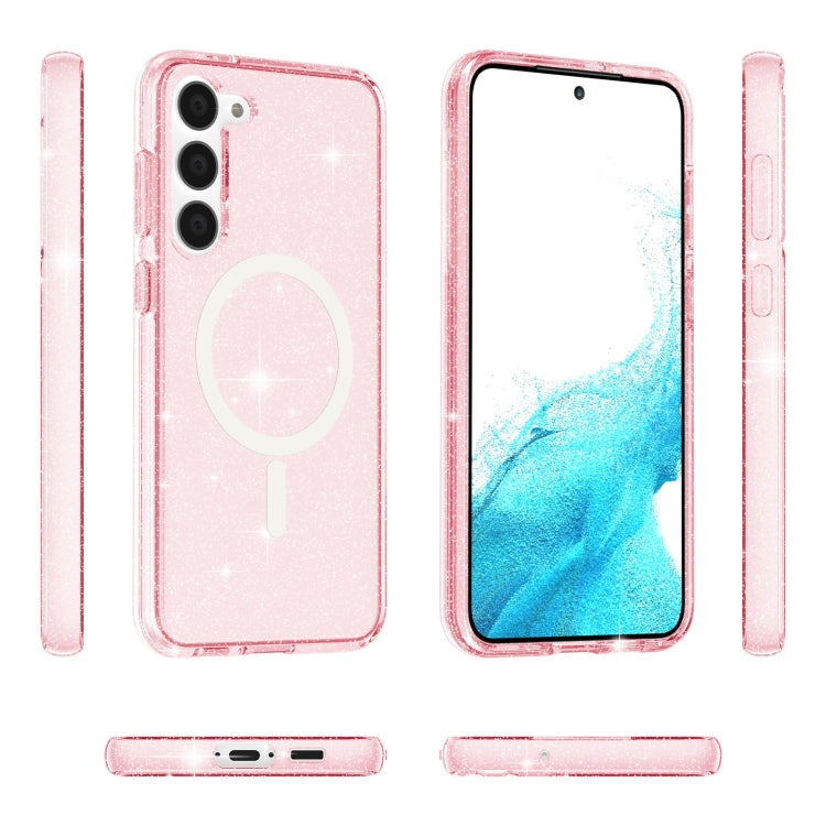 For Samsung Galaxy S24 5G Terminator Style Glitter Powder MagSafe Magnetic Phone Case(Pink) - Galaxy S24 5G Cases by PMC Jewellery | Online Shopping South Africa | PMC Jewellery