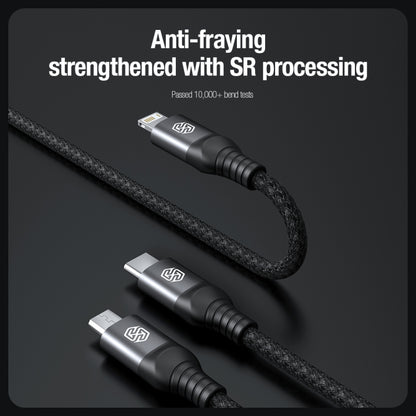 Nillkin Swift Pro 1m 3 in 1 USB to 8 Pin + Type-C + Micro USB Fast Charging Cable(Black) - Multifunction Cable by NILLKIN | Online Shopping South Africa | PMC Jewellery