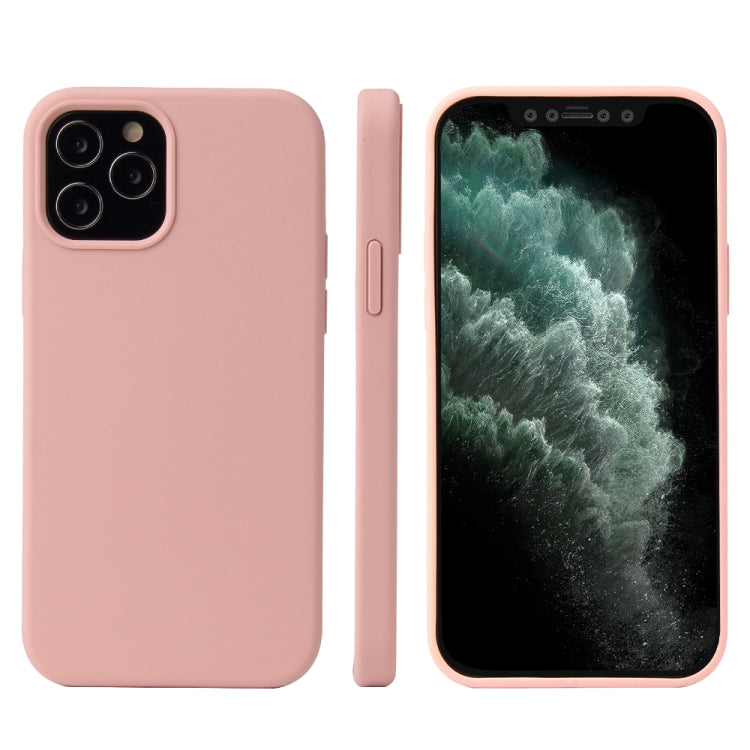 For iPhone 12 / 12 Pro Solid Color Liquid Silicone Shockproof Protective Case(Carmine) - iPhone 12 / 12 Pro Cases by PMC Jewellery | Online Shopping South Africa | PMC Jewellery