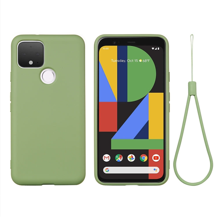 For Google Pixel 5 Pure Color Liquid Silicone Shockproof Full Coverage Case(Green) - Google Cases by PMC Jewellery | Online Shopping South Africa | PMC Jewellery