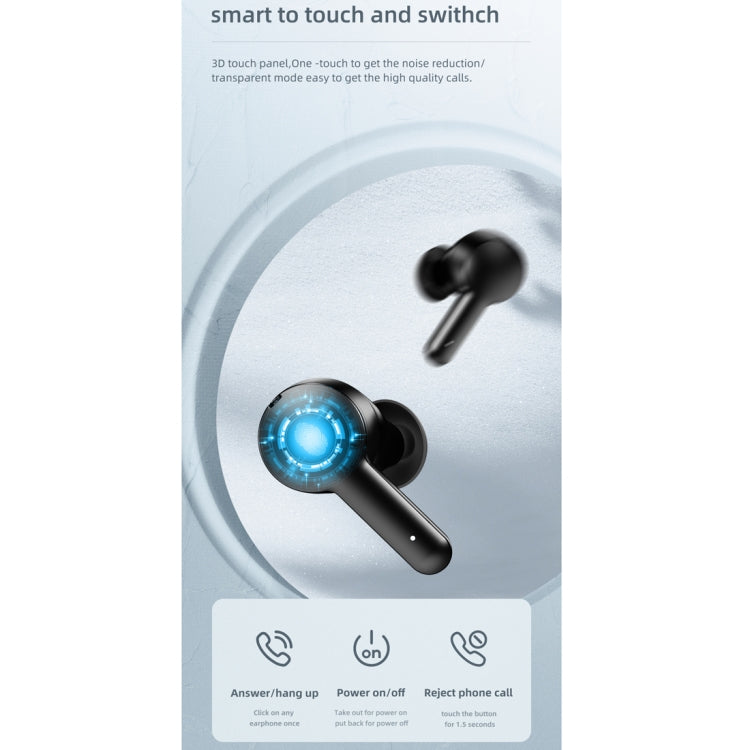 JOYROOM JR-TA1 Bluetooth 5.0 ANC TWS Active Noise Cancelling Wireless Bluetooth Earphone with Charging Box(Black) - TWS Earphone by JOYROOM | Online Shopping South Africa | PMC Jewellery