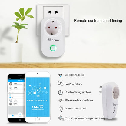 Sonoff S20-EU WiFi Smart Power Plug Socket Wireless Remote Control Timer Power Switch, Compatible with Alexa and Google Home, Support iOS and Android,  EU Plug - Smart Socket by Sonoff | Online Shopping South Africa | PMC Jewellery