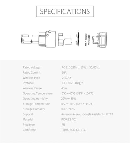 NEO NAS-WR07W WiFi FR Smart Power Plug,with Remote Control Appliance Power ON/OFF via App & Timing function - International Plug Adaptor by NEO | Online Shopping South Africa | PMC Jewellery