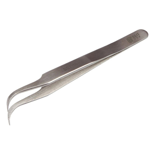 BEST BST-15L Brushed stainless steel tweezers - Tweezers by BEST | Online Shopping South Africa | PMC Jewellery