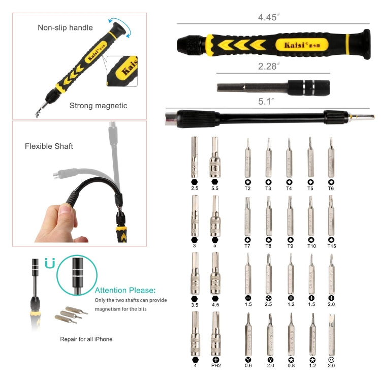 Kaisi 3801 38 in 1 Multifunctional Computer Phone Repair Tool Set - Tool Kits by Kaisi | Online Shopping South Africa | PMC Jewellery