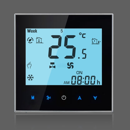 LCD Display Air Conditioning 2-Pipe Programmable Room Thermostat for Fan Coil Unit, Supports Wifi(Black) - Thermostat & Thermometer by PMC Jewellery | Online Shopping South Africa | PMC Jewellery