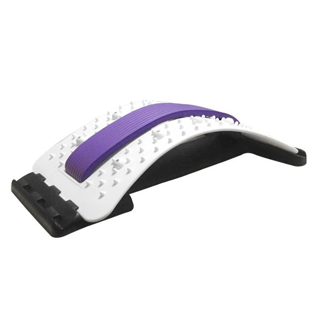 Lumbar Traction Stretching Device Posture Corrector Waist Support Spine Pain Relief Back Massage Stretcher(White + Purple) - Massage & Relaxation by PMC Jewellery | Online Shopping South Africa | PMC Jewellery