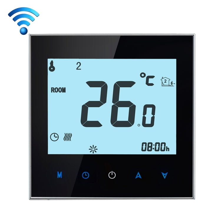 BHT-1000-GA-WIFI 3A Load Water Heating Type Touch LCD Digital WiFi Heating Room Thermostat, Display Clock / Temperature / Periods / Time / Week / Heat etc.(Black) - Indoor Thermometer by PMC Jewellery | Online Shopping South Africa | PMC Jewellery