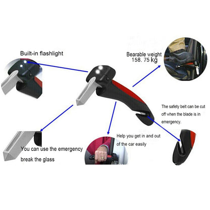 Car Cane Handle Portable Mobility Aid Flashlight Belt Cutter Glass Breaker Emergency Escape Tools - Emergency Hammer by PMC Jewellery | Online Shopping South Africa | PMC Jewellery
