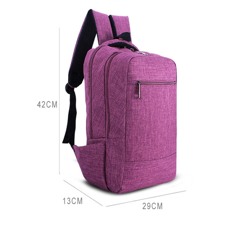 Universal Multi-Function Canvas Cloth Laptop Computer Shoulders Bag Business Backpack Students Bag, Size: 43x28x12cm, For 15.6 inch and Below Macbook, Samsung, Lenovo, Sony, DELL Alienware, CHUWI, ASUS, HP(Purple) - Backpack by PMC Jewellery | Online Shopping South Africa | PMC Jewellery