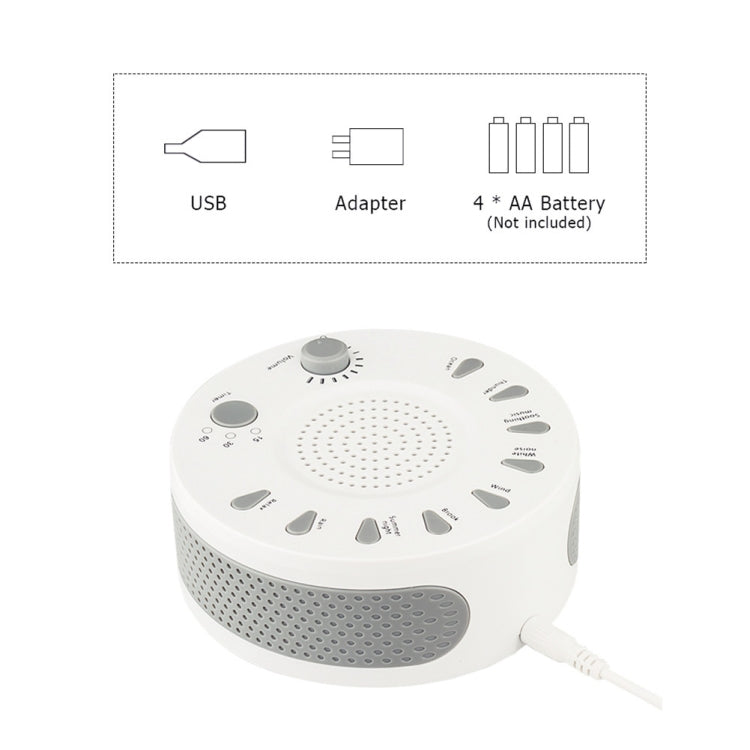 White Noise Machine Sleep Aid Device Improves Sleeping with Nine Timed Music(White) - Massage & Relaxation by PMC Jewellery | Online Shopping South Africa | PMC Jewellery