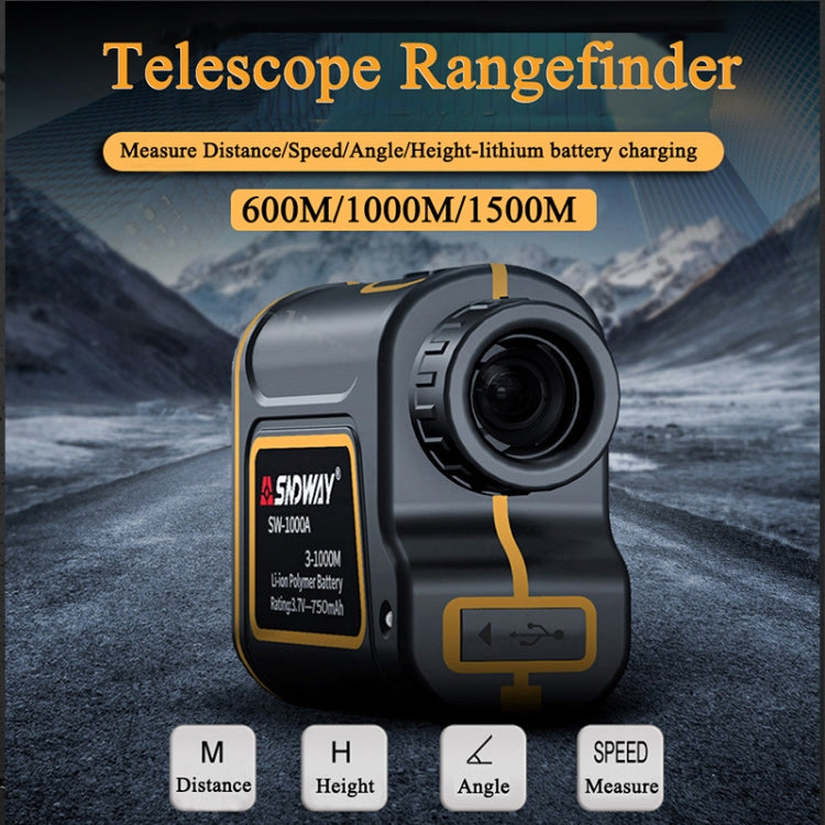 SNDWAY SW1000A Handheld Outdoor Waterproof Telescope Range Finder Distance Measurer, 1000m - Laser Rangefinder by SNDWAY | Online Shopping South Africa | PMC Jewellery