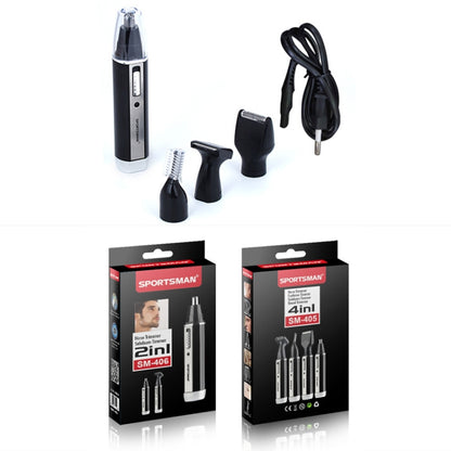 SPORTSMAN Four-in-one Rechargeable Ear Nose Trimmer Electric Shaver Beard Face Eyebrows Hair Trimmer For Men, US Plug(Black, 110V) - Electric Shavers by SPORTSMAN | Online Shopping South Africa | PMC Jewellery