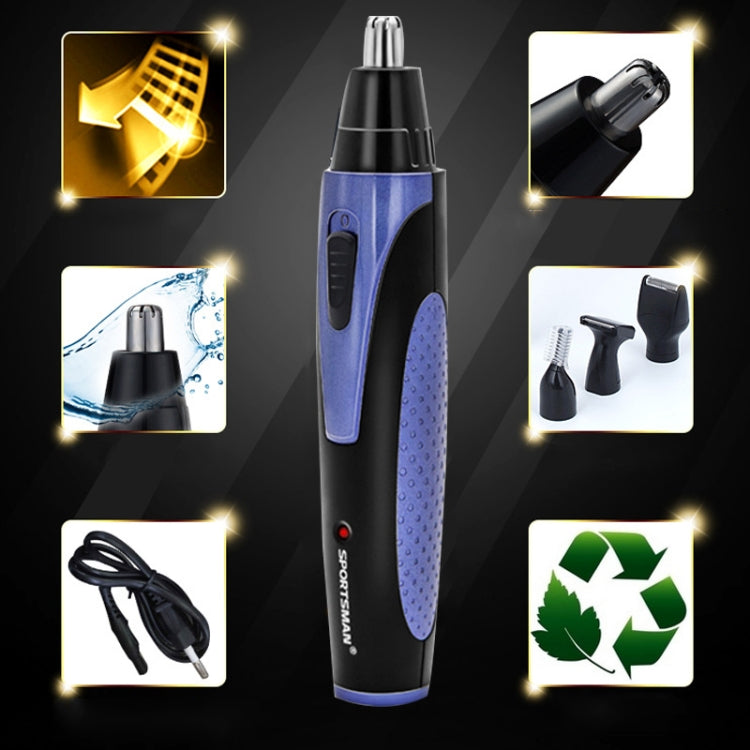 SPORTSMAN Four-in-one Electric Rechargeable Ear Nose Trimmer Beard Face Shaver Eyebrows Hair Trimmer for Men, US Plug(blue 110v) - Electric Shavers by SPORTSMAN | Online Shopping South Africa | PMC Jewellery