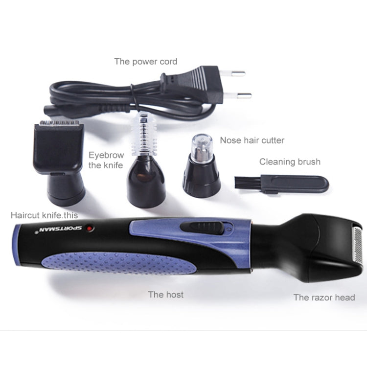 SPORTSMAN Four-in-one Electric Rechargeable Ear Nose Trimmer Beard Face Shaver Eyebrows Hair Trimmer for Men, US Plug(blue 110v) - Electric Shavers by SPORTSMAN | Online Shopping South Africa | PMC Jewellery