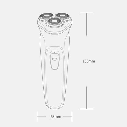 Original Xiaomi Voltage Universal Fit Water Proof Triple Rotary Double Ring Blade Shaving Head Electric Rechargeable Shaver For Men, CN Plug - Electric Shavers by Xiaomi | Online Shopping South Africa | PMC Jewellery