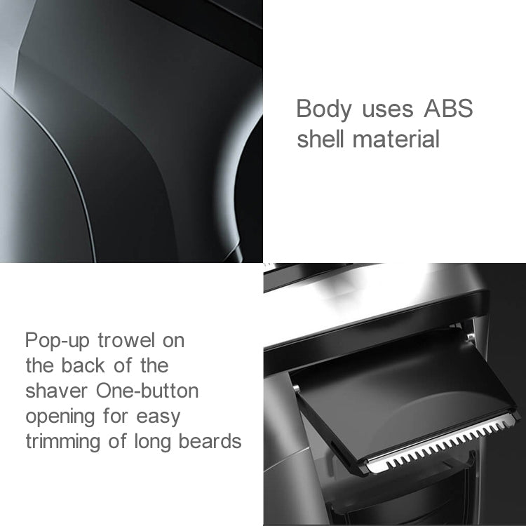 Original Xiaomi Voltage Universal Fit Water Proof Triple Rotary Double Ring Blade Shaving Head Electric Rechargeable Shaver For Men, CN Plug - Electric Shavers by Xiaomi | Online Shopping South Africa | PMC Jewellery